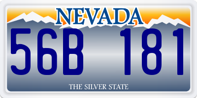 NV license plate 56B181