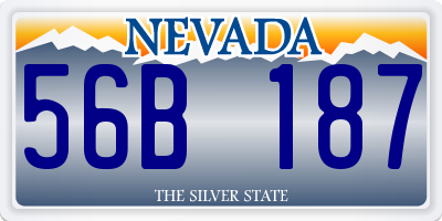 NV license plate 56B187