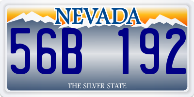NV license plate 56B192