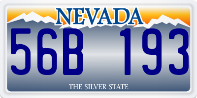 NV license plate 56B193