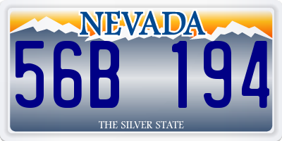 NV license plate 56B194