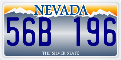 NV license plate 56B196