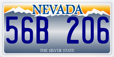NV license plate 56B206