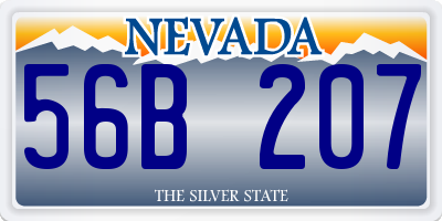NV license plate 56B207