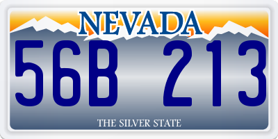 NV license plate 56B213