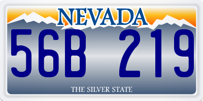 NV license plate 56B219