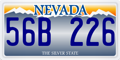 NV license plate 56B226