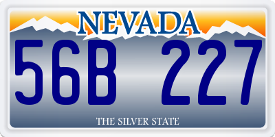 NV license plate 56B227