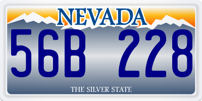 NV license plate 56B228