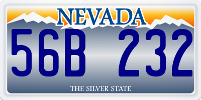 NV license plate 56B232