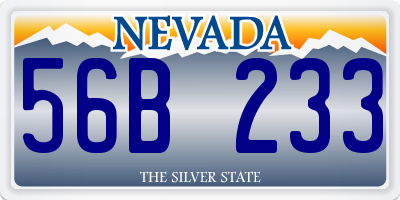 NV license plate 56B233