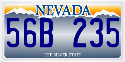 NV license plate 56B235