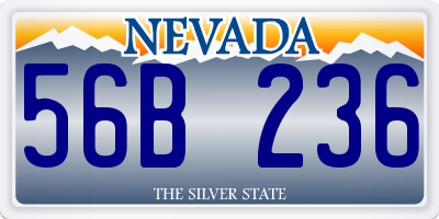 NV license plate 56B236