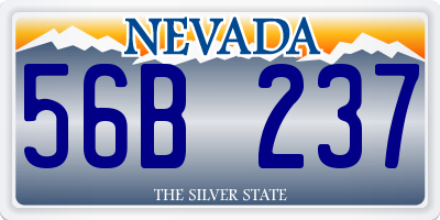 NV license plate 56B237