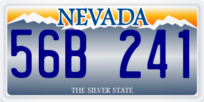 NV license plate 56B241