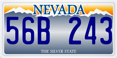 NV license plate 56B243