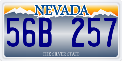 NV license plate 56B257