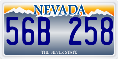 NV license plate 56B258