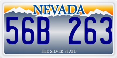 NV license plate 56B263
