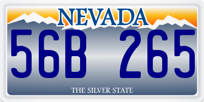 NV license plate 56B265