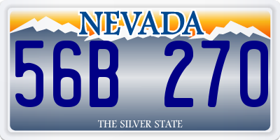 NV license plate 56B270