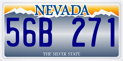 NV license plate 56B271