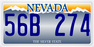 NV license plate 56B274