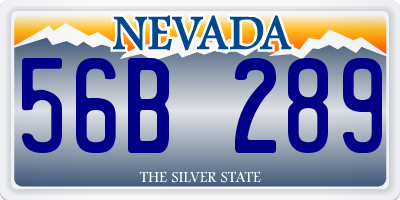 NV license plate 56B289