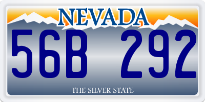 NV license plate 56B292