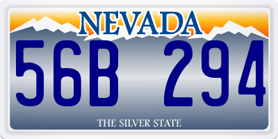 NV license plate 56B294