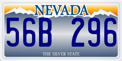 NV license plate 56B296