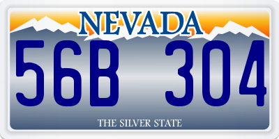 NV license plate 56B304