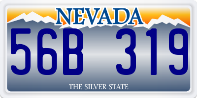 NV license plate 56B319