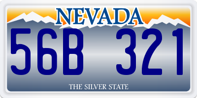 NV license plate 56B321