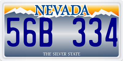 NV license plate 56B334