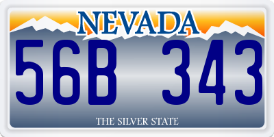 NV license plate 56B343
