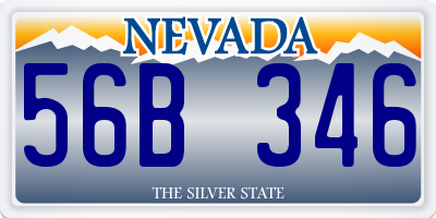 NV license plate 56B346