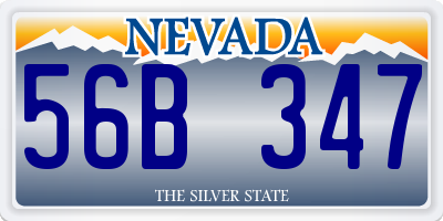 NV license plate 56B347