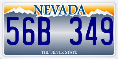 NV license plate 56B349