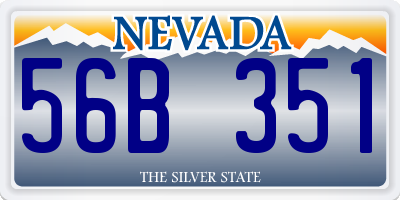 NV license plate 56B351