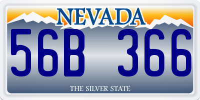 NV license plate 56B366