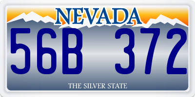 NV license plate 56B372