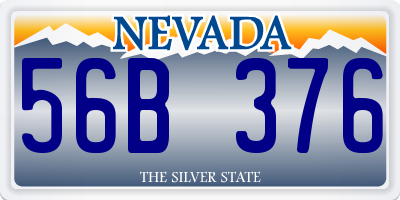 NV license plate 56B376