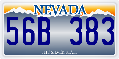 NV license plate 56B383