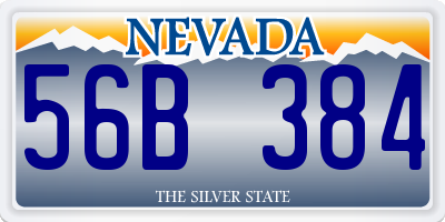 NV license plate 56B384