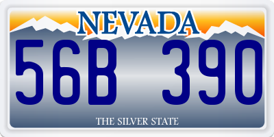 NV license plate 56B390