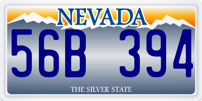NV license plate 56B394