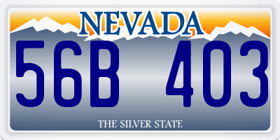 NV license plate 56B403