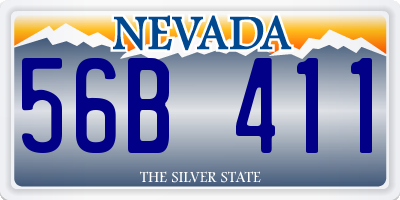 NV license plate 56B411