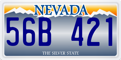 NV license plate 56B421